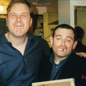 Jeff and Christopher Plock (Jazz Wizards) rockin' some serious dental hygiene! This is what the road does to you kids. Beware!