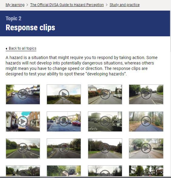 Official DVSA Guide to Hazard Perception videos screenshot