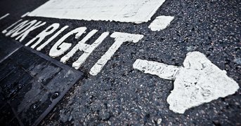 Zebra crossing road lettering, look right.