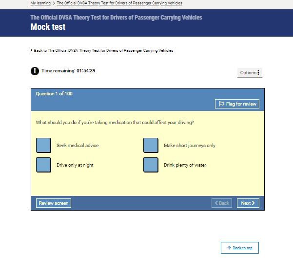 Official DVSA Theory Test Kit for PCV mock test screenshot