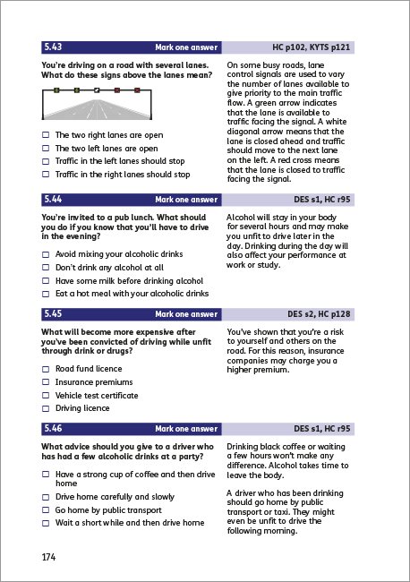 Official DVSA Theory Test for Car Drivers page 174