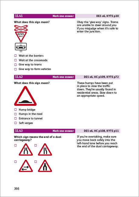 Official DVSA Theory Test for Car Drivers page 366